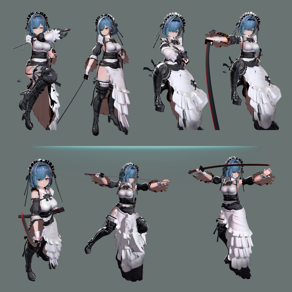 【武器ポーズ集】: Vol.1(刀、片手剣、両手剣専用)【合計50個以上】