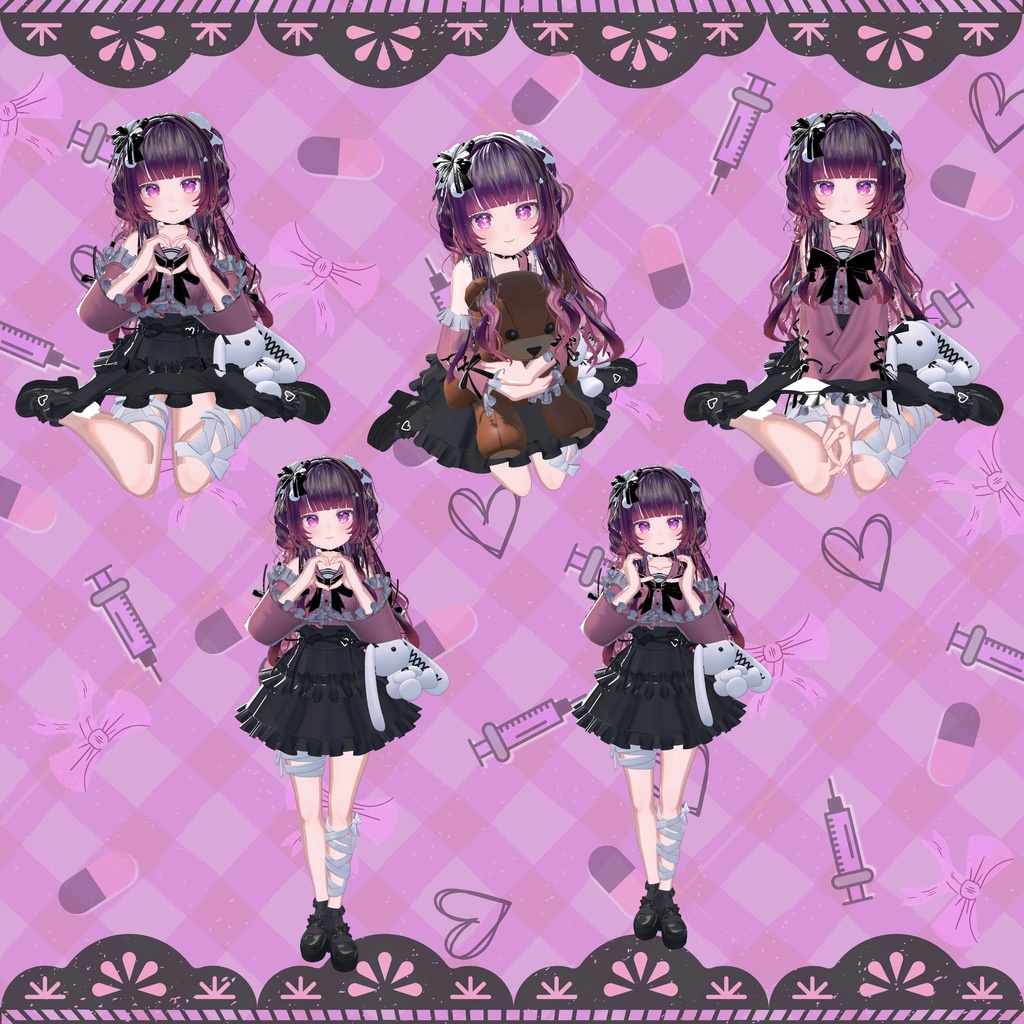 【Dark Collection】メンヘラ・地雷系ポーズ集(合計52個)