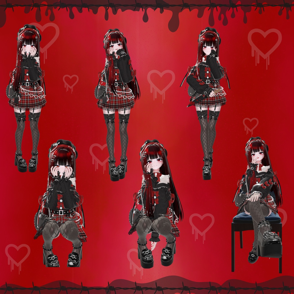 【Dark Collection】メンヘラ・地雷系ポーズ集(合計52個)