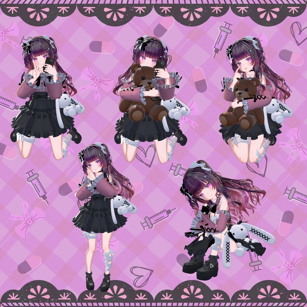 【Dark Collection】メンヘラ・地雷系ポーズ集(合計52個)