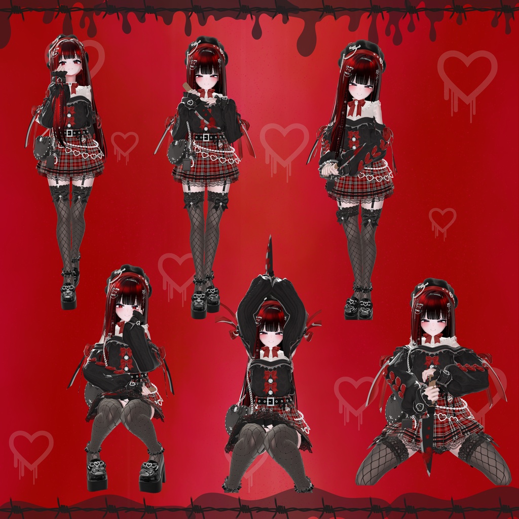 【Dark Collection】メンヘラ・地雷系ポーズ集(合計52個)