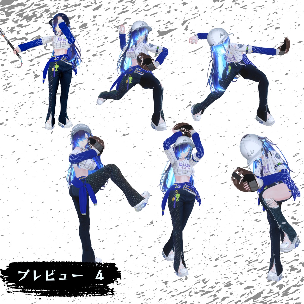 【運動ポーズ集(排球、野球)】:Vol. 1(合計71個)