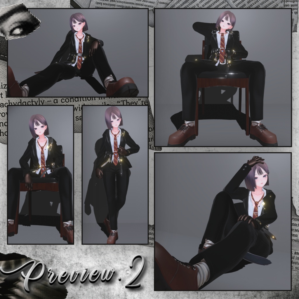 【Costume Collection】スーツポーズ集(合計35個)