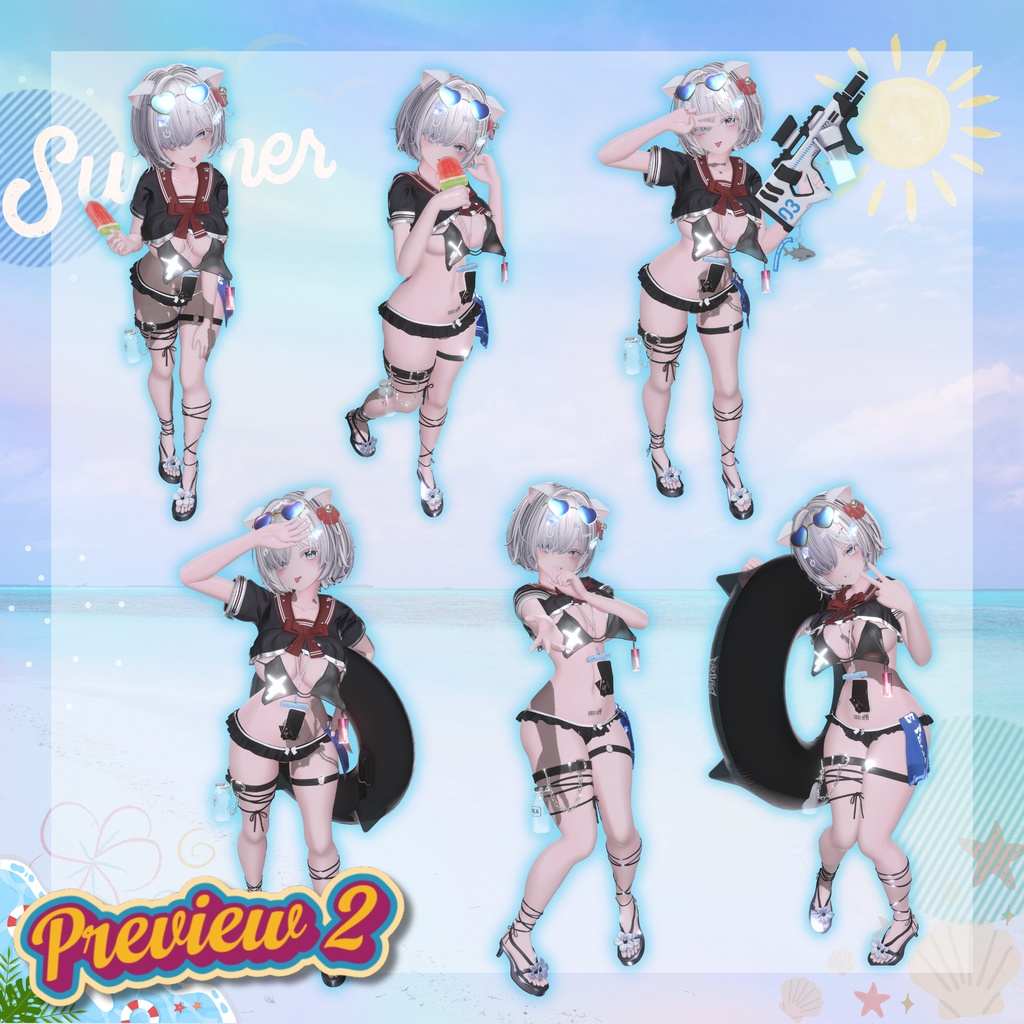 ✨セール中✨【Summer Collection】水着ポーズ集 Vol. 2(合計70個)