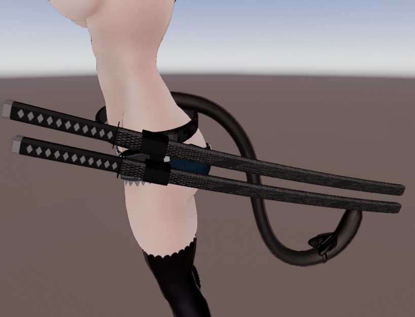 3Dモデル ベルト付き刀