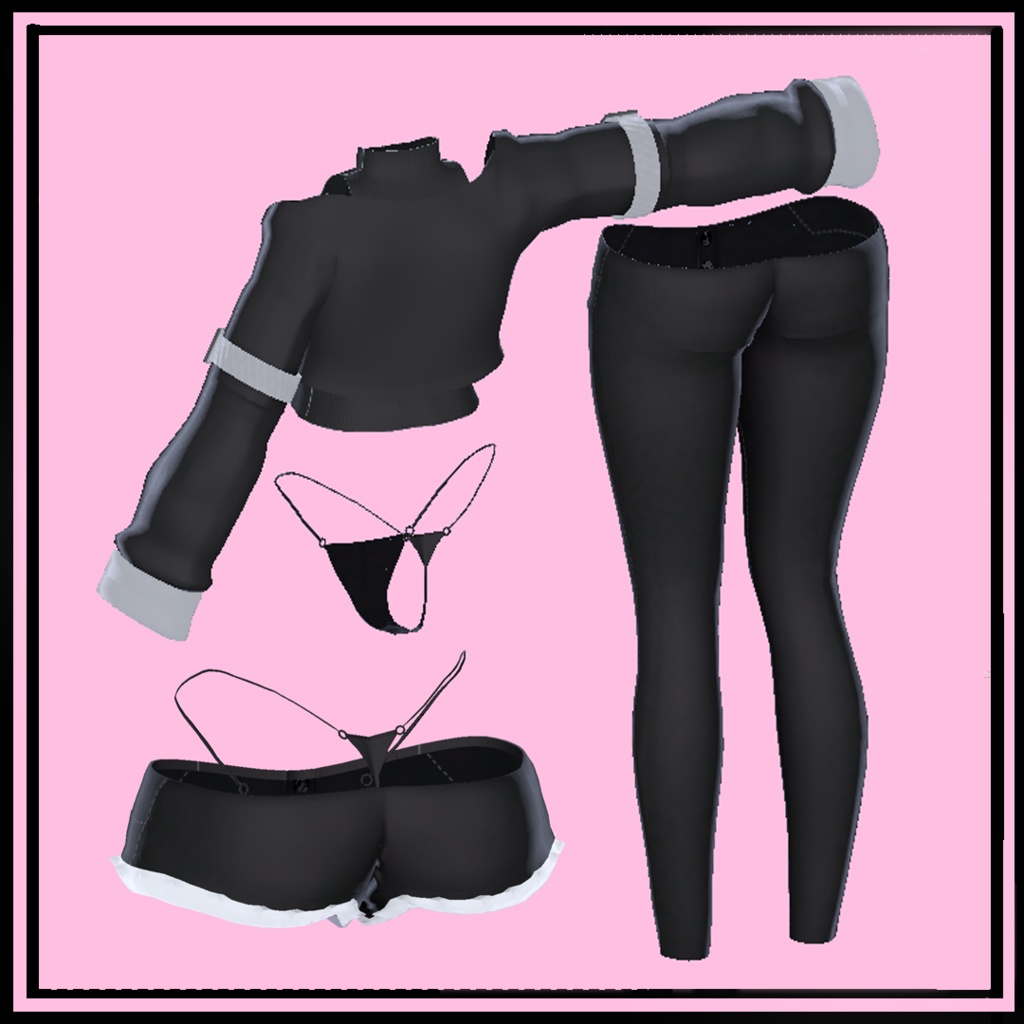 セレスティア・龍のヨルちゃん対応 カジュアルブラックコーデ