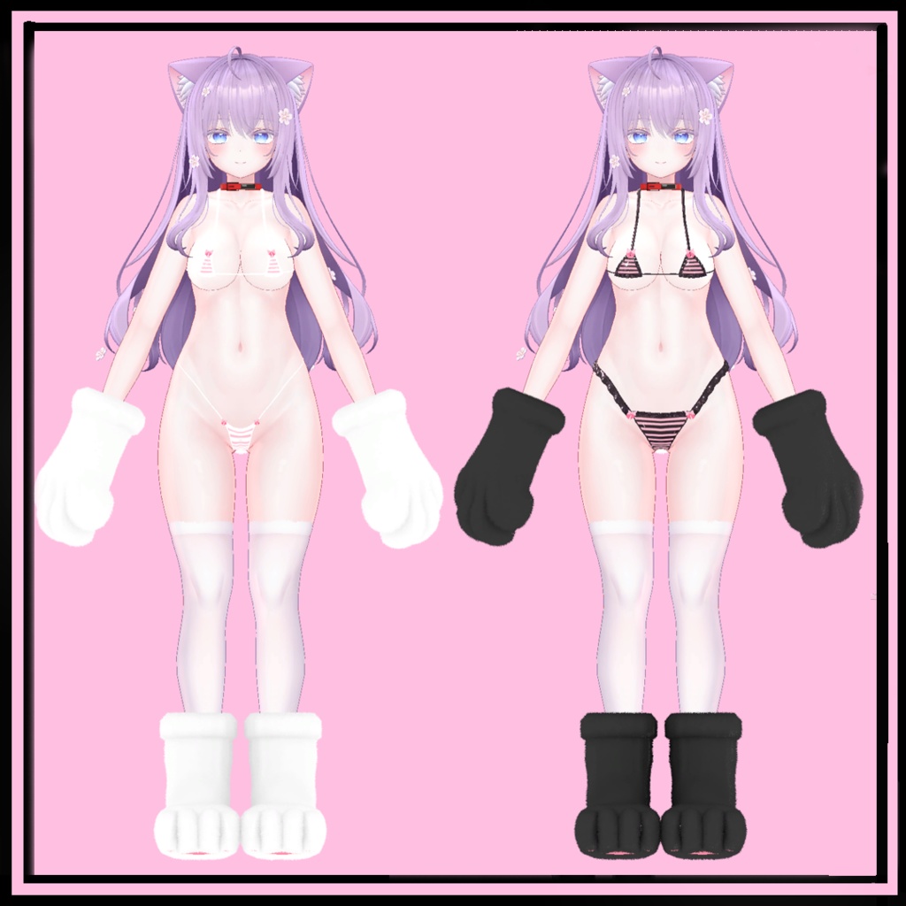 萌ちゃん 舞夜ちゃん セレスティアちゃん用 ねこフリル水着