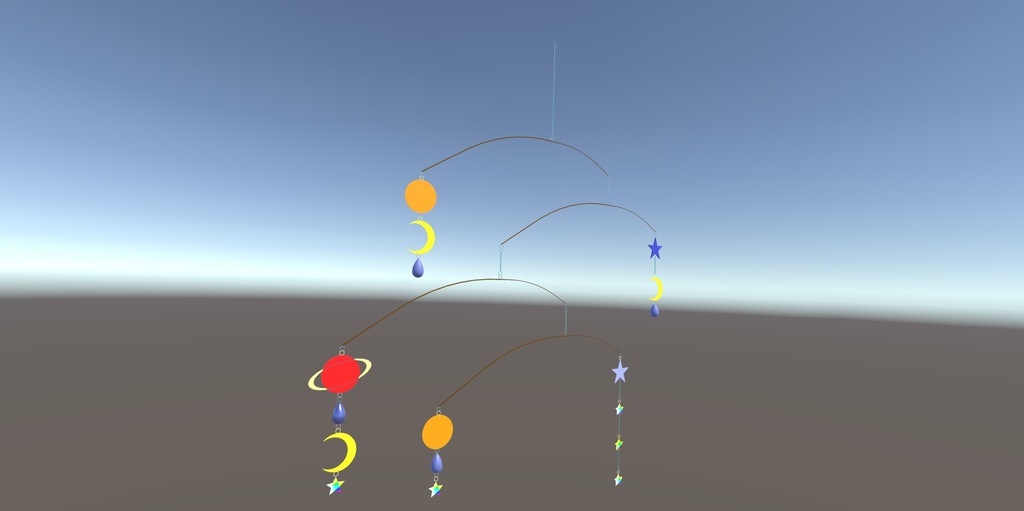 VRChat ワールド ギミック モビール (風で動くヤツ)