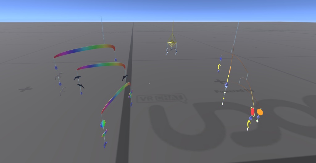 VRChat ワールド ギミック モビール (風で動くヤツ)