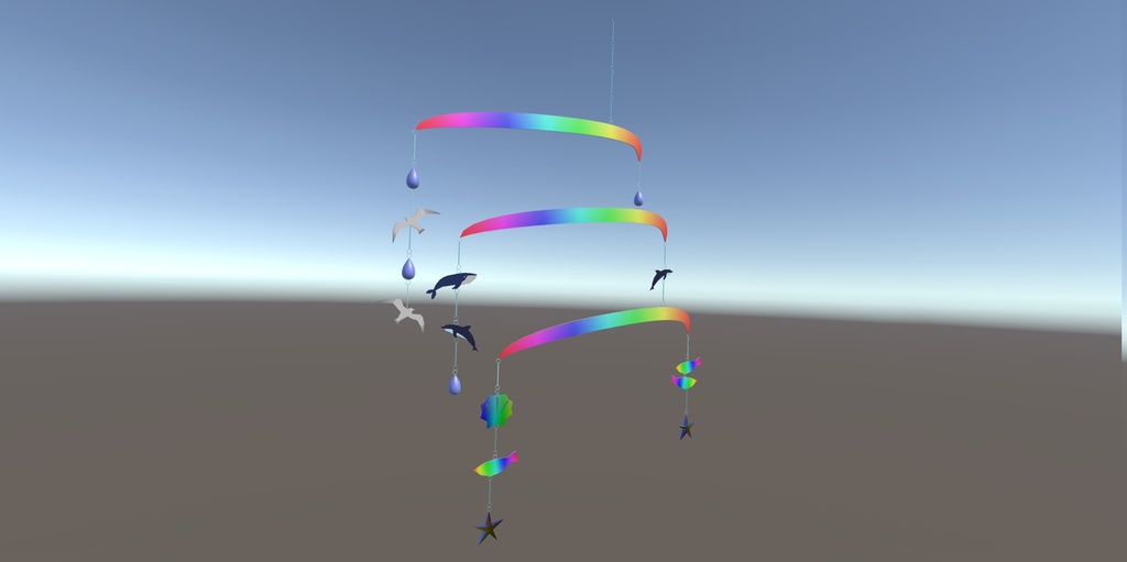 VRChat ワールド ギミック モビール (風で動くヤツ)