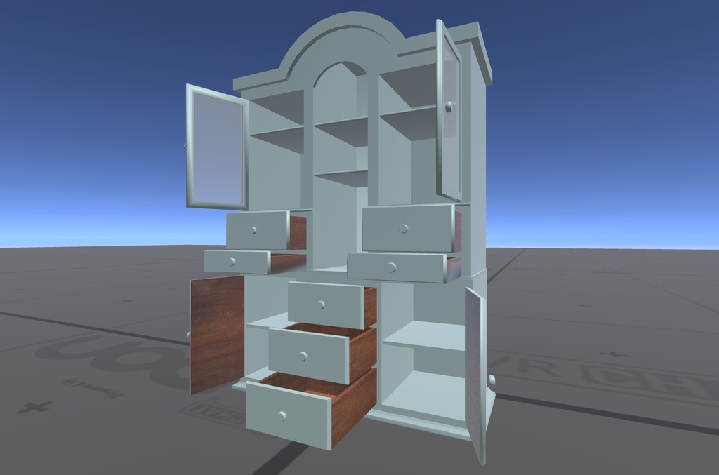 VRChat ワールド ギミック アンティーク家具 カップボード