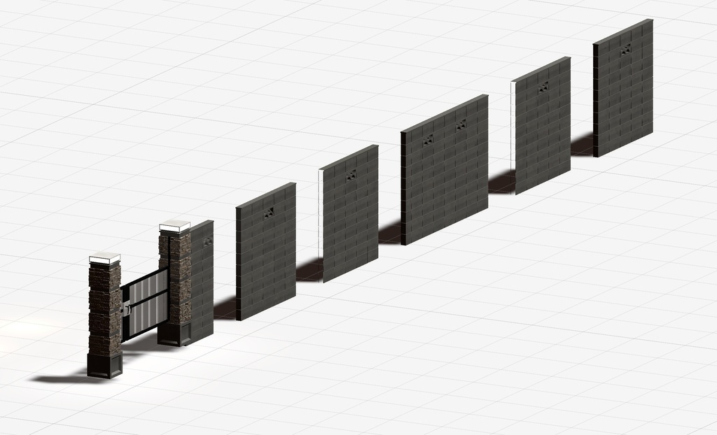 VRChat ワールド ギミック 住宅向け 塀 門柱 門扉