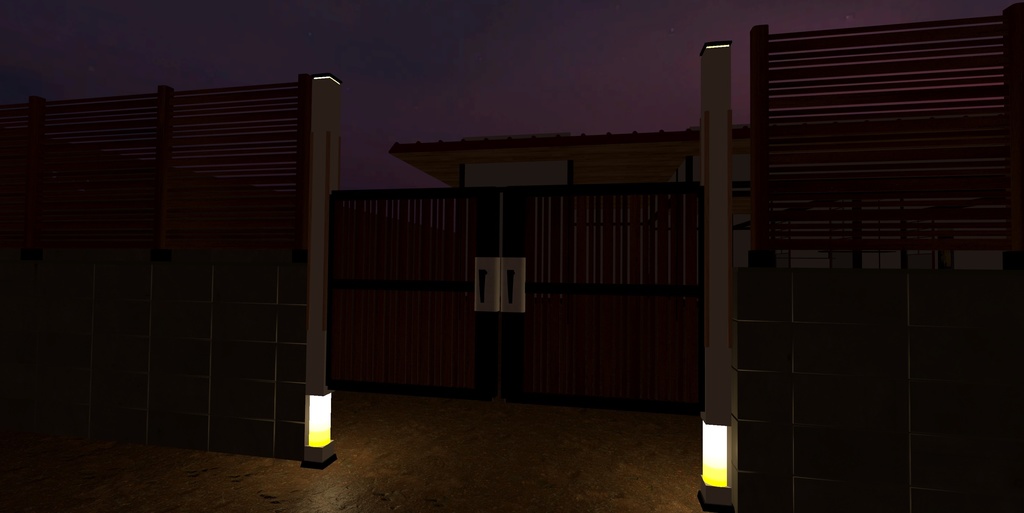 VRChat ワールド ギミック 住宅向け 塀 門柱 門扉