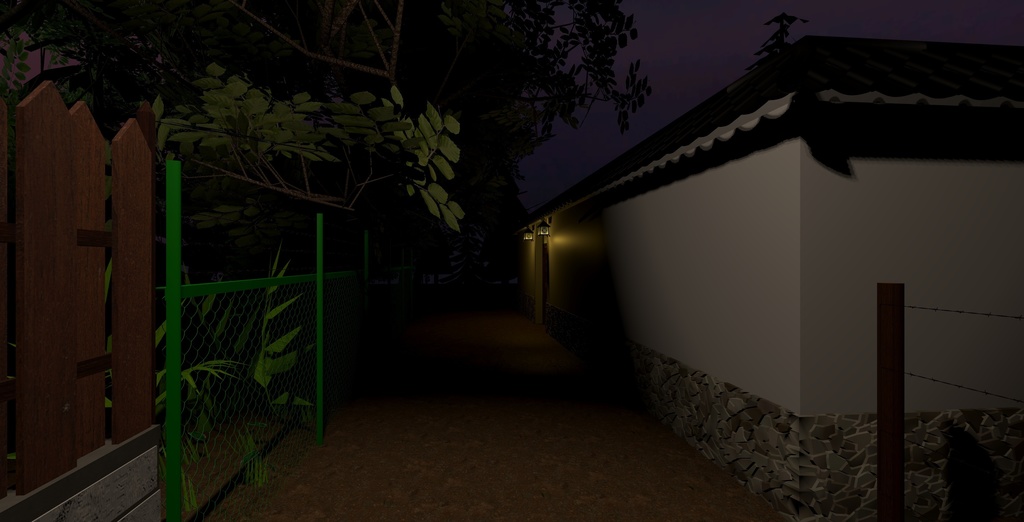 VRChat ワールド ギミック フェンス 白壁 有刺鉄線