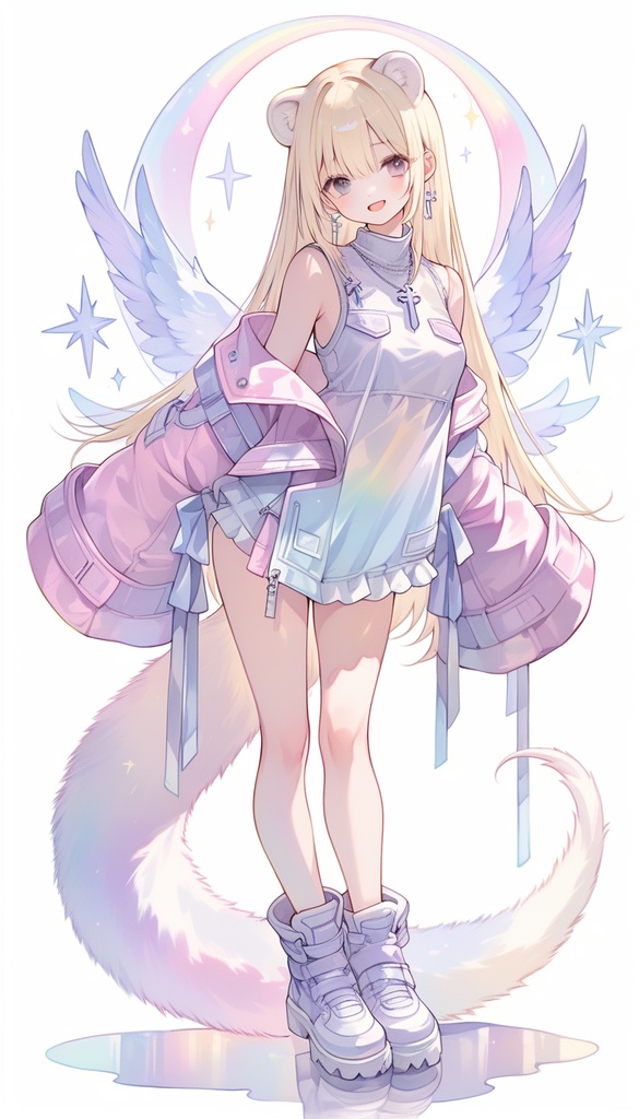 憐 待受画面(ケモ耳パステル)