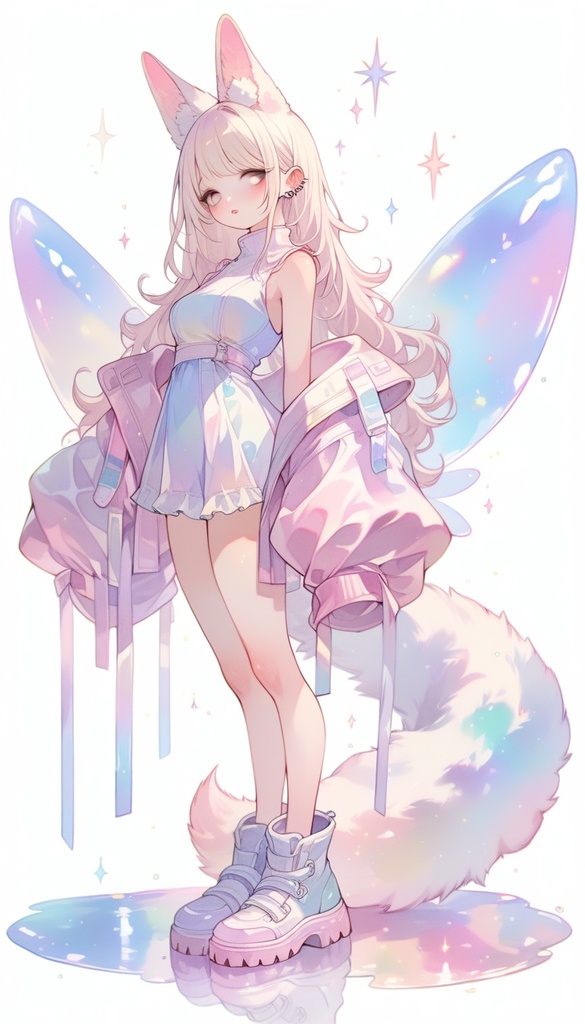 恋 待受画面(ケモ耳パステル)