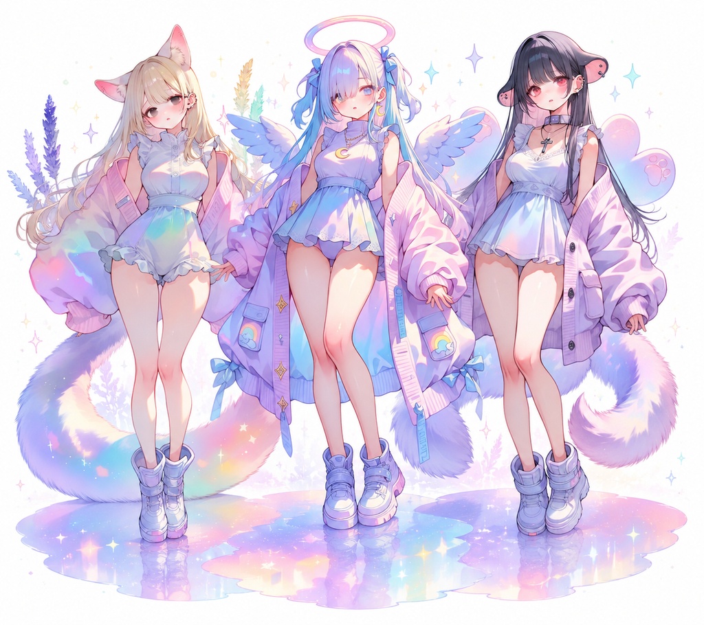 れんちゃんず໒꒱ 待受画面(ケモ耳パステル)