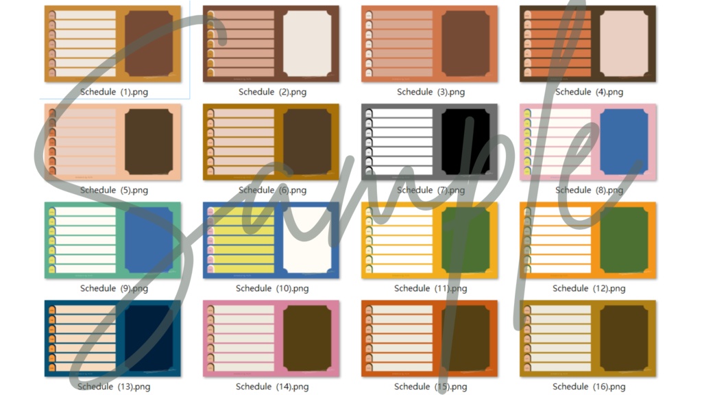 【FREE,無料,免費】stream schedule スケジュール 週間表 (56 colors included, 56色)