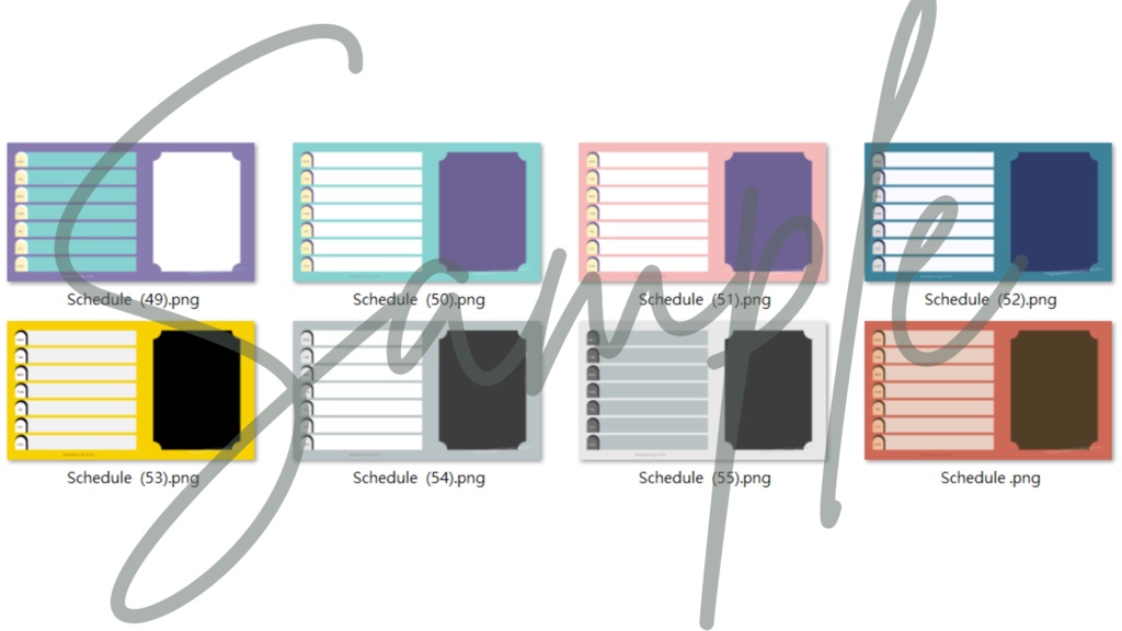 【FREE,無料,免費】stream schedule スケジュール 週間表 (56 colors included, 56色)