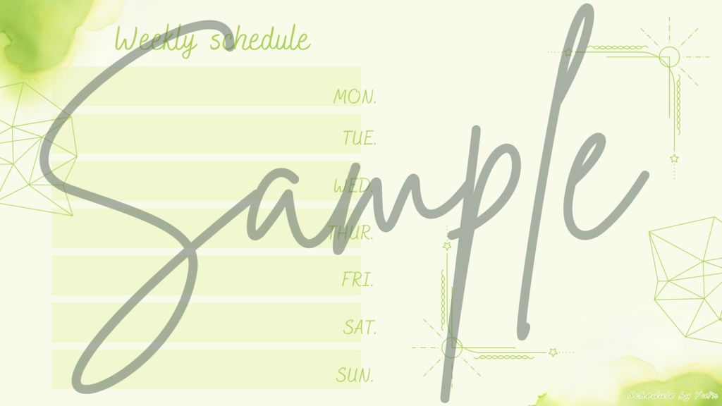 【FREE,無料,免費】stream schedule スケジュール 週間表 (13 colors included, 13色)