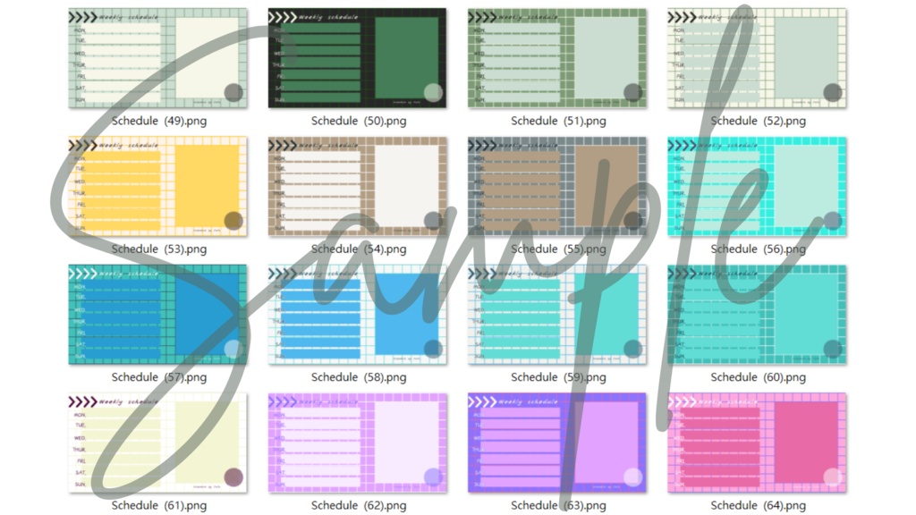 【FREE,無料,免費】stream schedule スケジュール 週間表 (75 colors included, 75色)