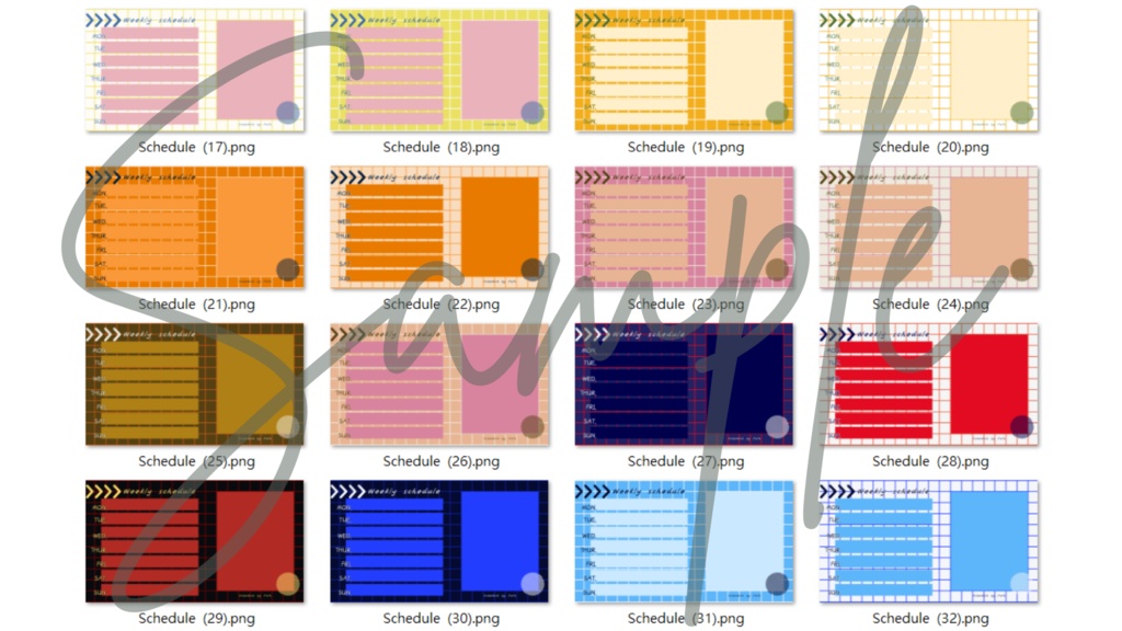 【FREE,無料,免費】stream schedule スケジュール 週間表 (75 colors included, 75色)