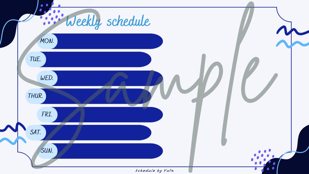 【FREE,無料,免費】stream schedule スケジュール 週間表 (108 colors included, 108色)