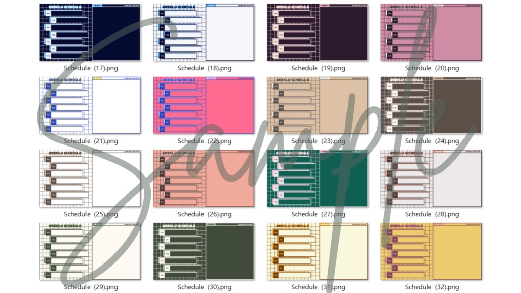 【FREE,無料,免費】stream schedule スケジュール 週間表 (67 colors included, 67色)
