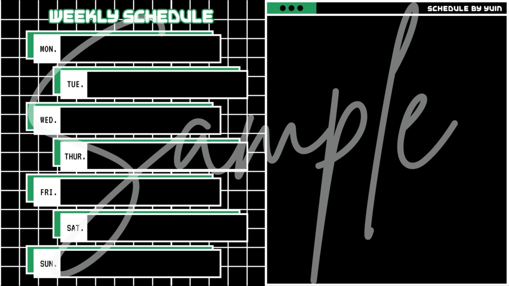 【FREE,無料,免費】stream schedule スケジュール 週間表 (67 colors included, 67色)