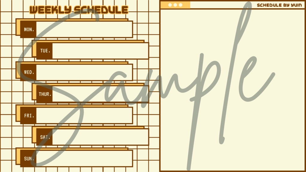 【FREE,無料,免費】stream schedule スケジュール 週間表 (67 colors included, 67色)