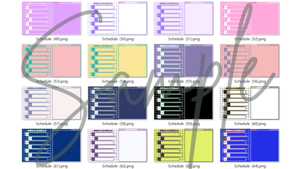 【FREE,無料,免費】stream schedule スケジュール 週間表 (67 colors included, 67色)