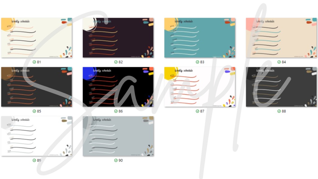 【FREE,無料,免費】stream schedule スケジュール 週間表 (90 colors included, 90色)