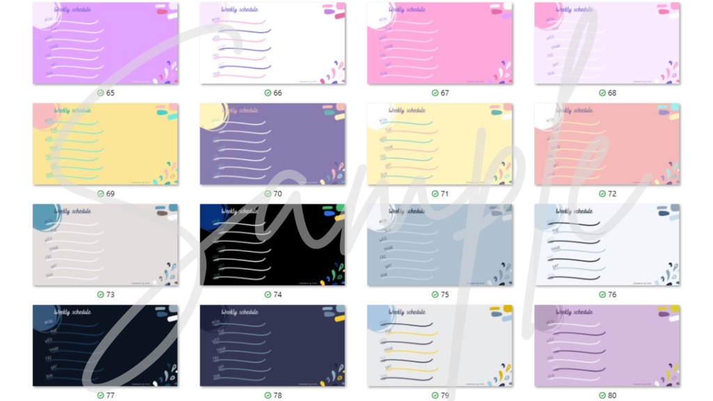 【FREE,無料,免費】stream schedule スケジュール 週間表 (90 colors included, 90色)