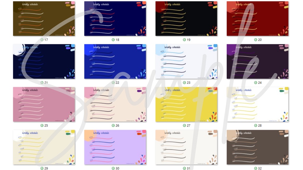 【FREE,無料,免費】stream schedule スケジュール 週間表 (90 colors included, 90色)