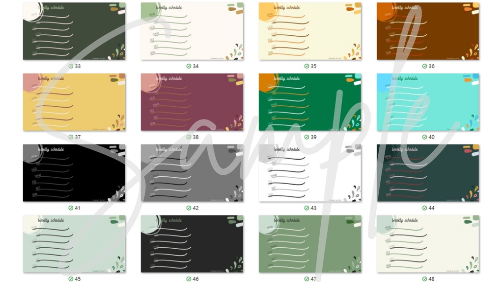 【FREE,無料,免費】stream schedule スケジュール 週間表 (90 colors included, 90色)