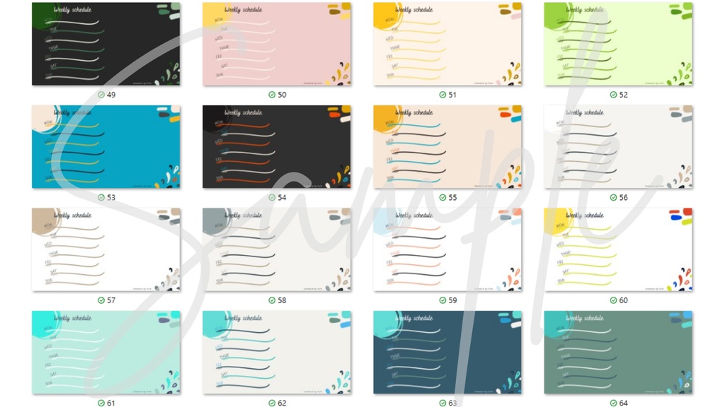 【FREE,無料,免費】stream schedule スケジュール 週間表 (90 colors included, 90色)