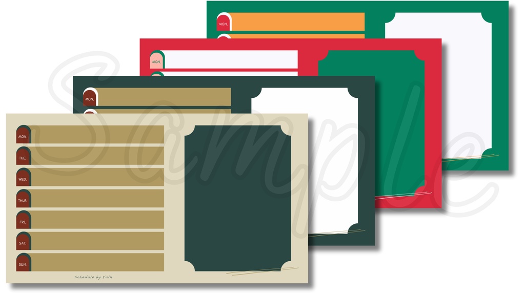 【FREE,無料,免費】 Christmas stream schedule クリスマス スケジュール 聖誕 週間表 (22 pieces included, 22個)