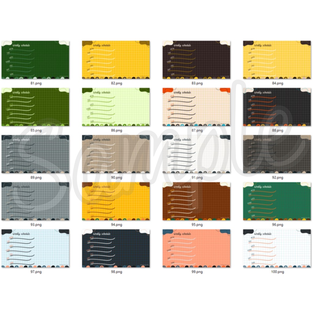 【FREE,無料,免費】stream schedule スケジュール 週間表 (134 colors included, 134色)