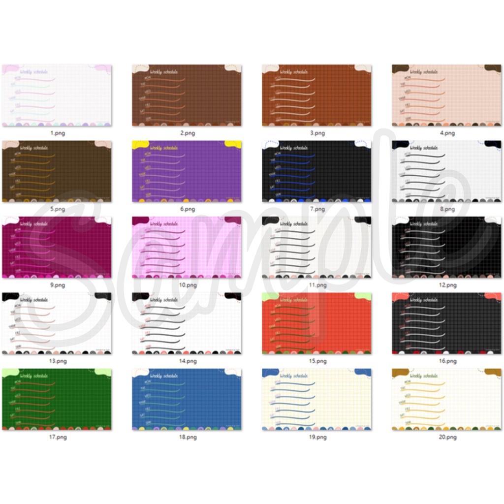 【FREE,無料,免費】stream schedule スケジュール 週間表 (134 colors included, 134色)