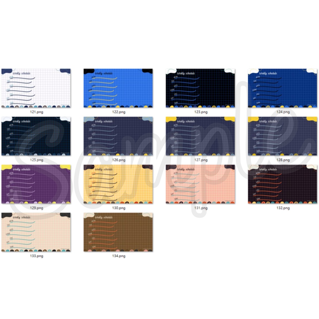 【FREE,無料,免費】stream schedule スケジュール 週間表 (134 colors included, 134色)