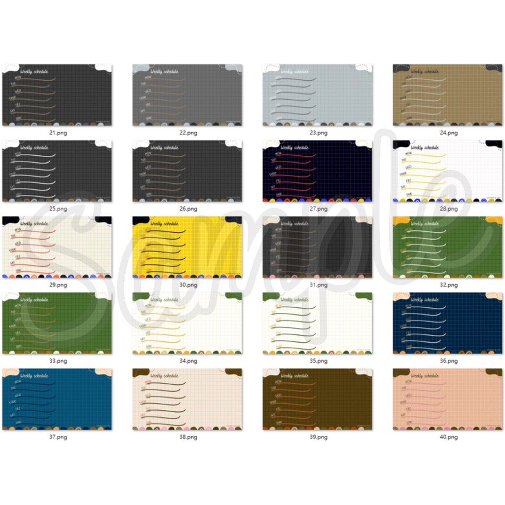 【FREE,無料,免費】stream schedule スケジュール 週間表 (134 colors included, 134色)