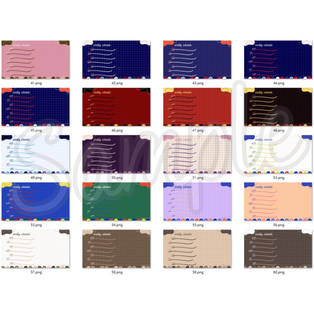 【FREE,無料,免費】stream schedule スケジュール 週間表 (134 colors included, 134色)