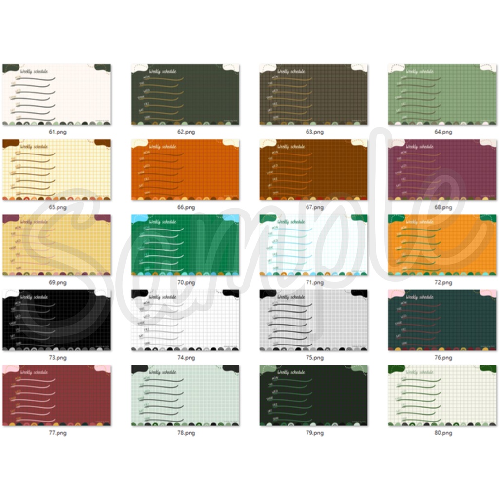 【FREE,無料,免費】stream schedule スケジュール 週間表 (134 colors included, 134色)