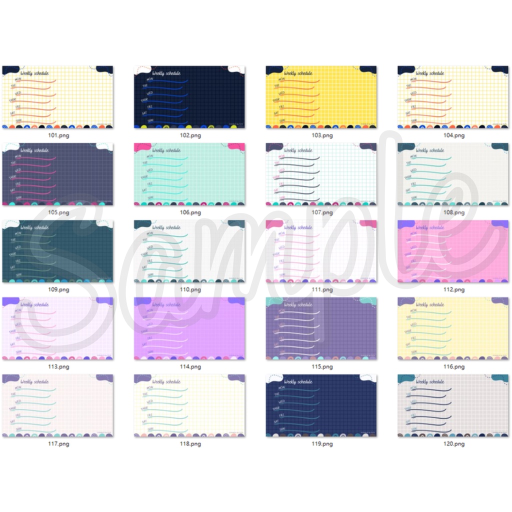 【FREE,無料,免費】stream schedule スケジュール 週間表 (134 colors included, 134色)