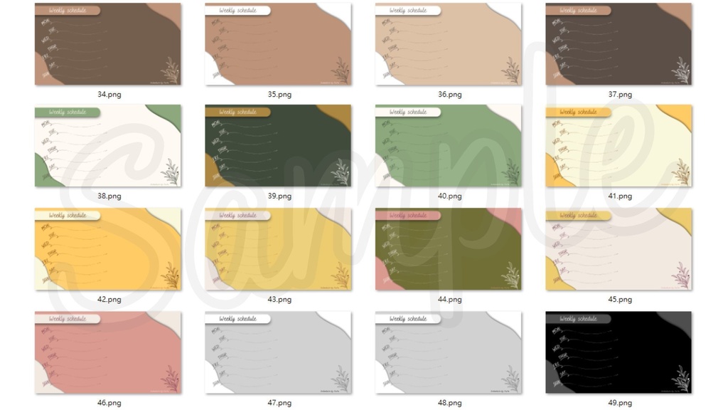 【FREE,無料,免費】stream schedule スケジュール 週間表 (105 colors included, 105色)