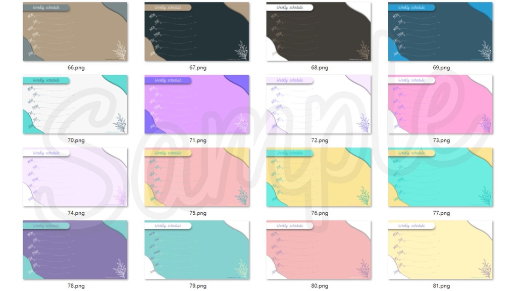 【FREE,無料,免費】stream schedule スケジュール 週間表 (105 colors included, 105色)