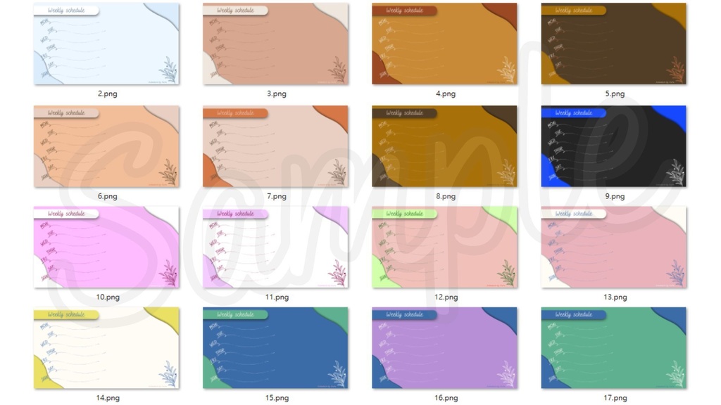 【FREE,無料,免費】stream schedule スケジュール 週間表 (105 colors included, 105色)