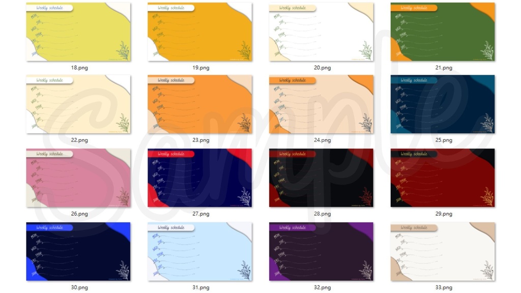 【FREE,無料,免費】stream schedule スケジュール 週間表 (105 colors included, 105色)
