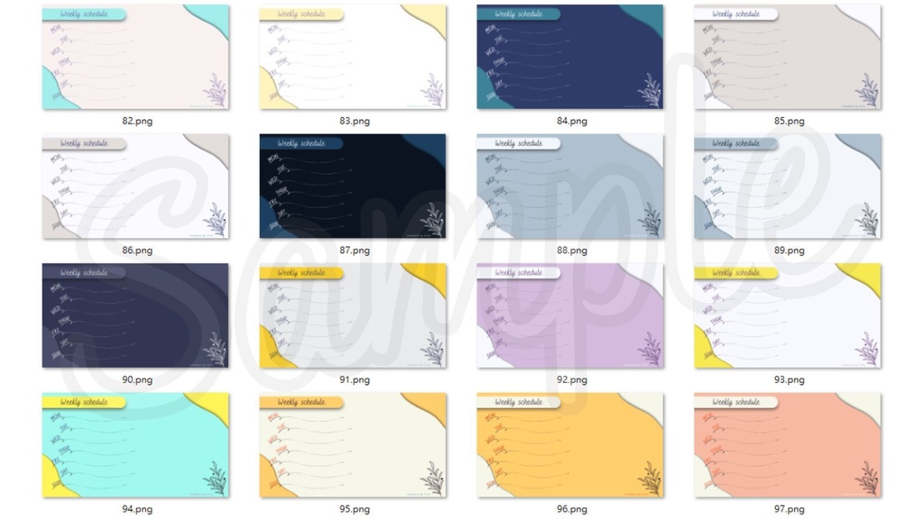 【FREE,無料,免費】stream schedule スケジュール 週間表 (105 colors included, 105色)