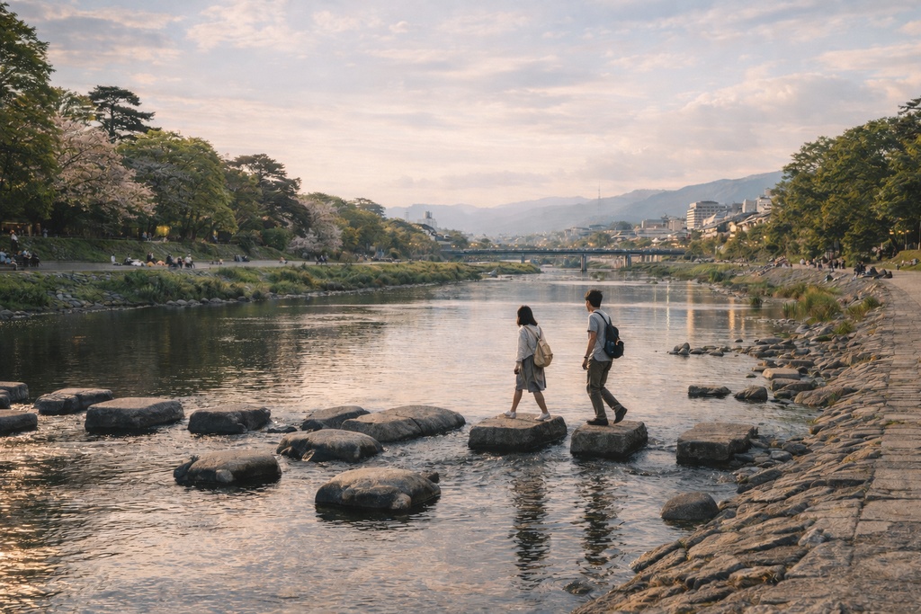 出町柳の飛び石/Stepping Stones at Demachiyanagi